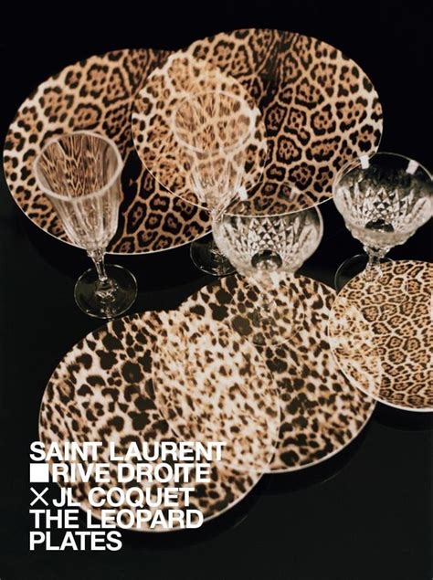 ysl plates|J.L COQUET LEOPARD PLATES .